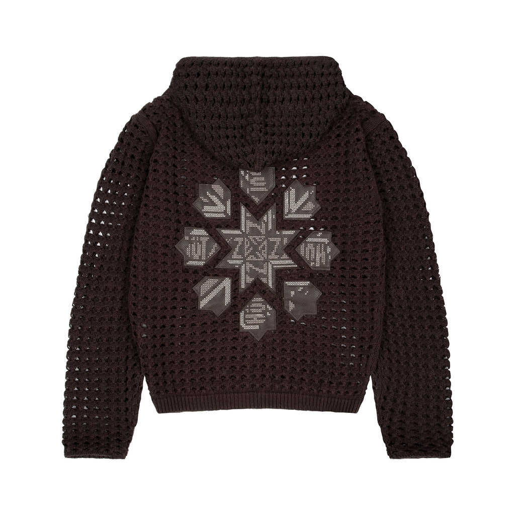 Derschutze "aziza" crochet zip up brown