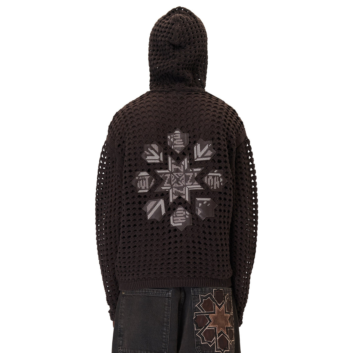 Derschutze "aziza" crochet zip up brown