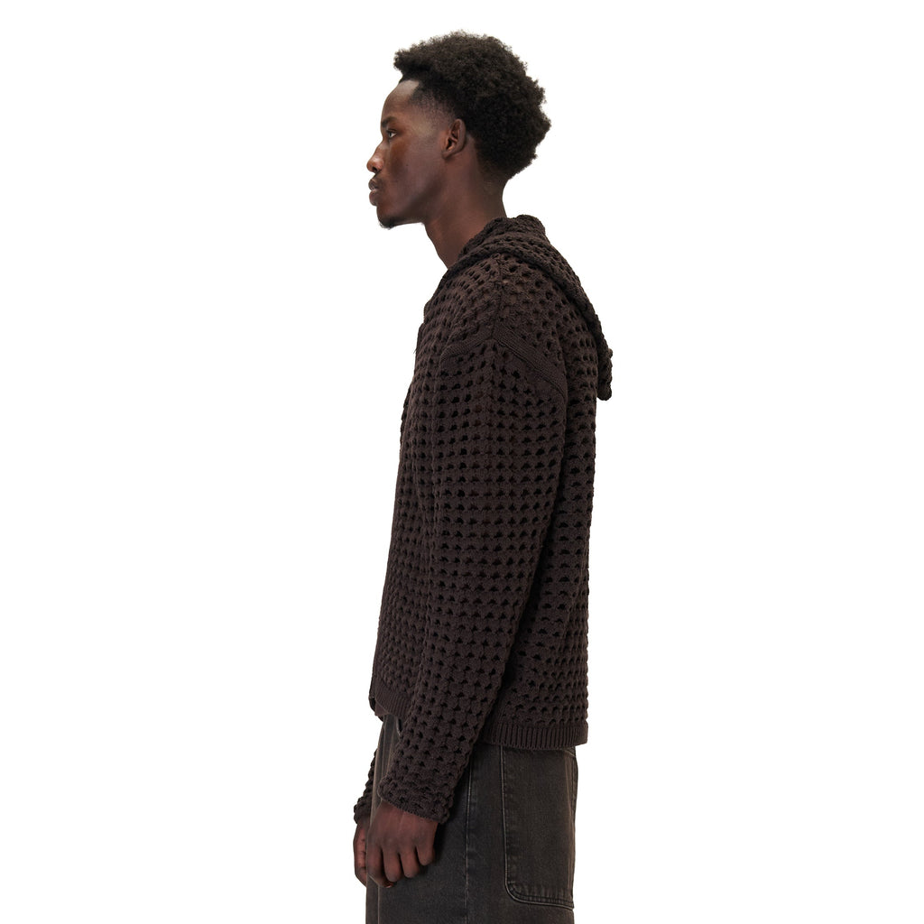 Derschutze "aziza" crochet zip up brown